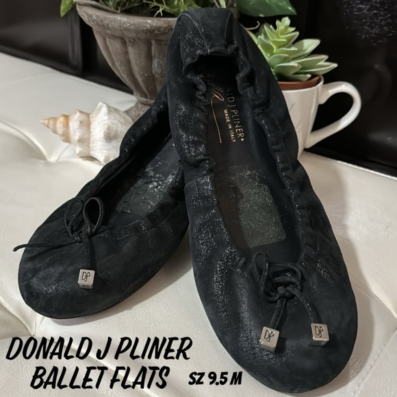 Donald J Pliner Ballet Flats-Sz 9.5M “Dance” Model-Elastic Slip On Style-Black - Picture 1 of 17